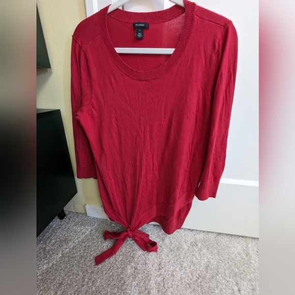 Halogen 3/4 Sleeve Knotted Sweater - Picture 1 of 11